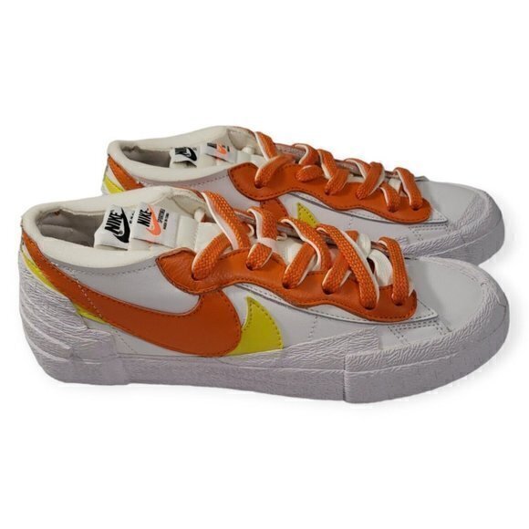 Nike Blazer Low Sacai White Magma Orange Men's Size 7, Women's 8.5, UK 6 NIB NWB - Picture 4 of 10